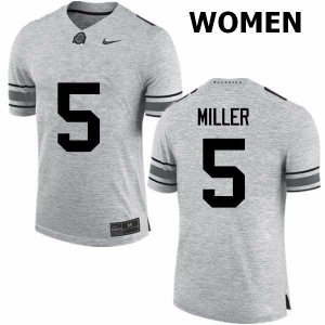 NCAA Ohio State Buckeyes Women's #5 Braxton Miller Gray Nike Football College Jersey DZG0745LP